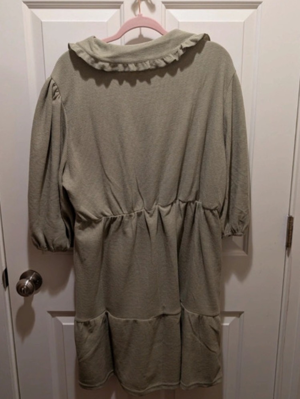 Polagram 2x Ruffled Peter Pan Collar Dress in Sage - Picture 5 of 5